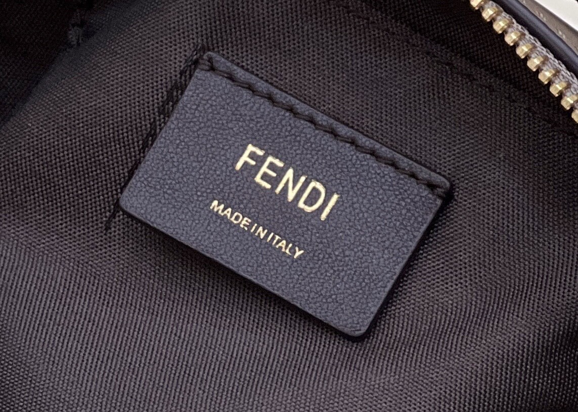 Fendi Mini By The Way Leather Boston Shoulder Bag Grey